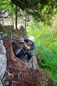 Steinwand Klettersteig mit Silke