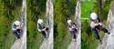 Steinwand Klettersteig mit Silke