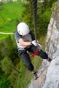 Steinwand Klettersteig mit Silke