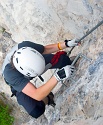 Steinwand Klettersteig mit Silke