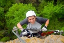 Steinwand Klettersteig mit Silke