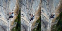 Steinwand Klettersteig mit Silke