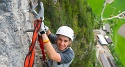 Steinwand Klettersteig mit Silke