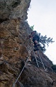 Steinwand Klettersteig mit Silke